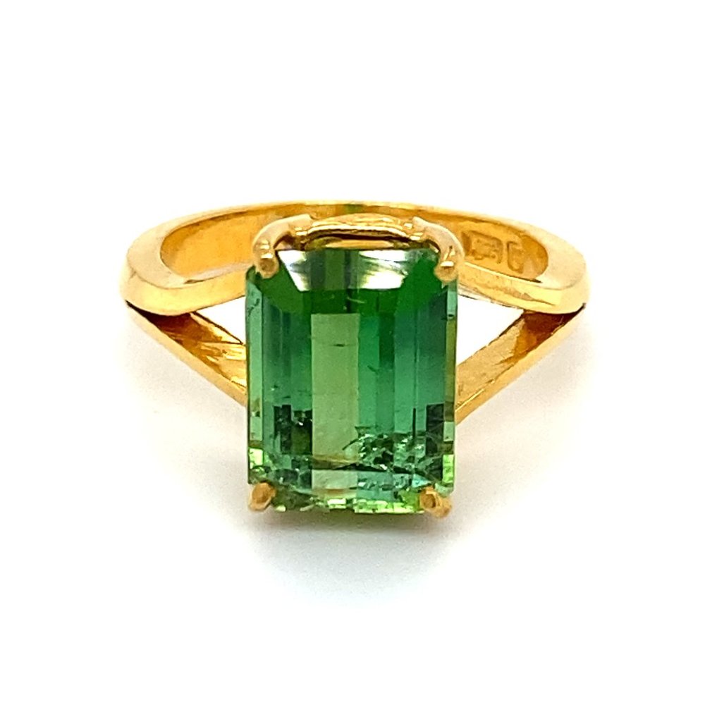 GIA Certified Tourmaline 5.15ct Solid 22K Gold Rng